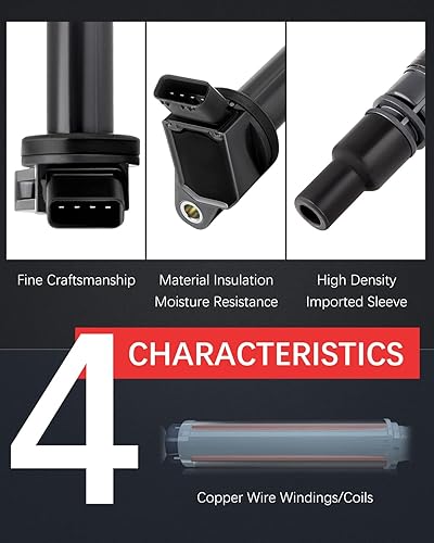 Miniatura 5 de ASTOU Paquete de 4 bobinas de encendido compatibles con Nissan para Altima 02-06 para Nissan para Sentra 02-08 para Nissan para X-Trail 02-13 UF350