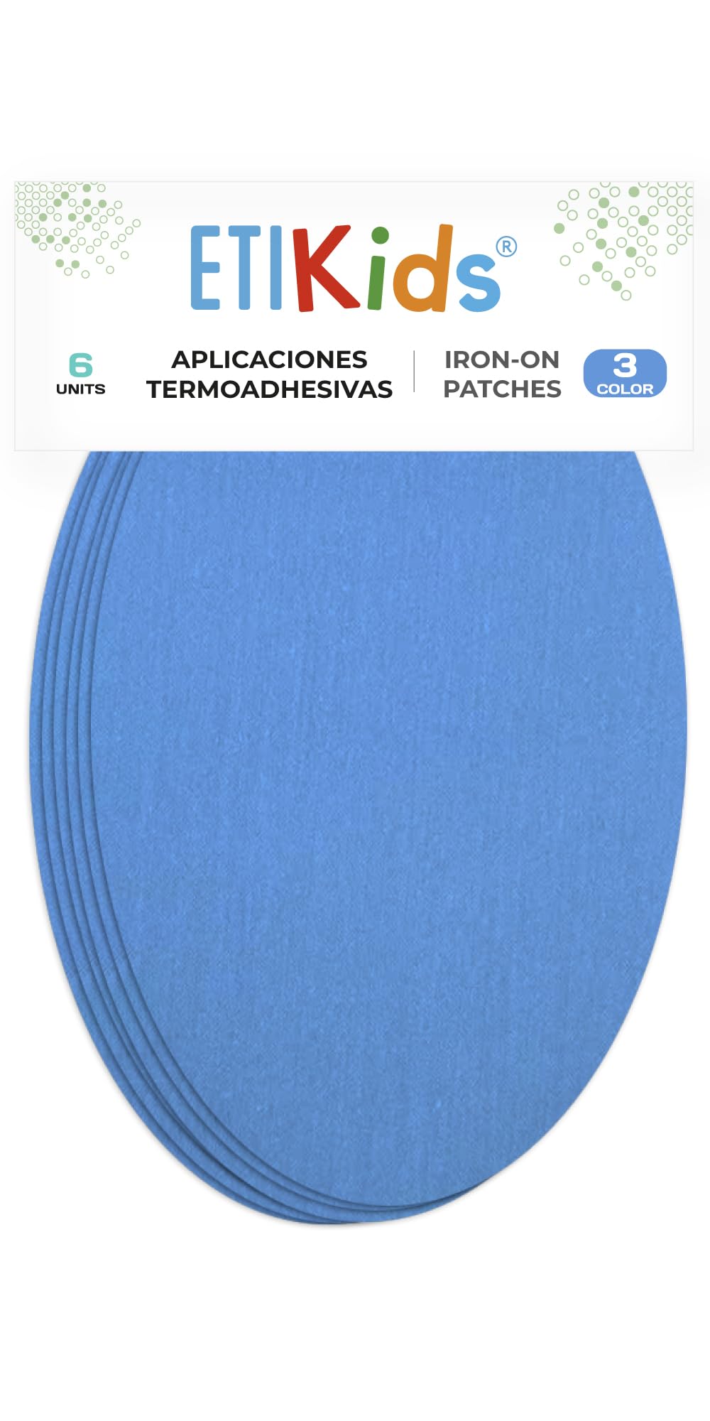 48 Sky Blue Iron-On Fabric Repair Patches – Knee & Elbow Patches for Clothes, Trousers, Jackets, Sweaters & Shirts, 16 x 10 cm — image 1