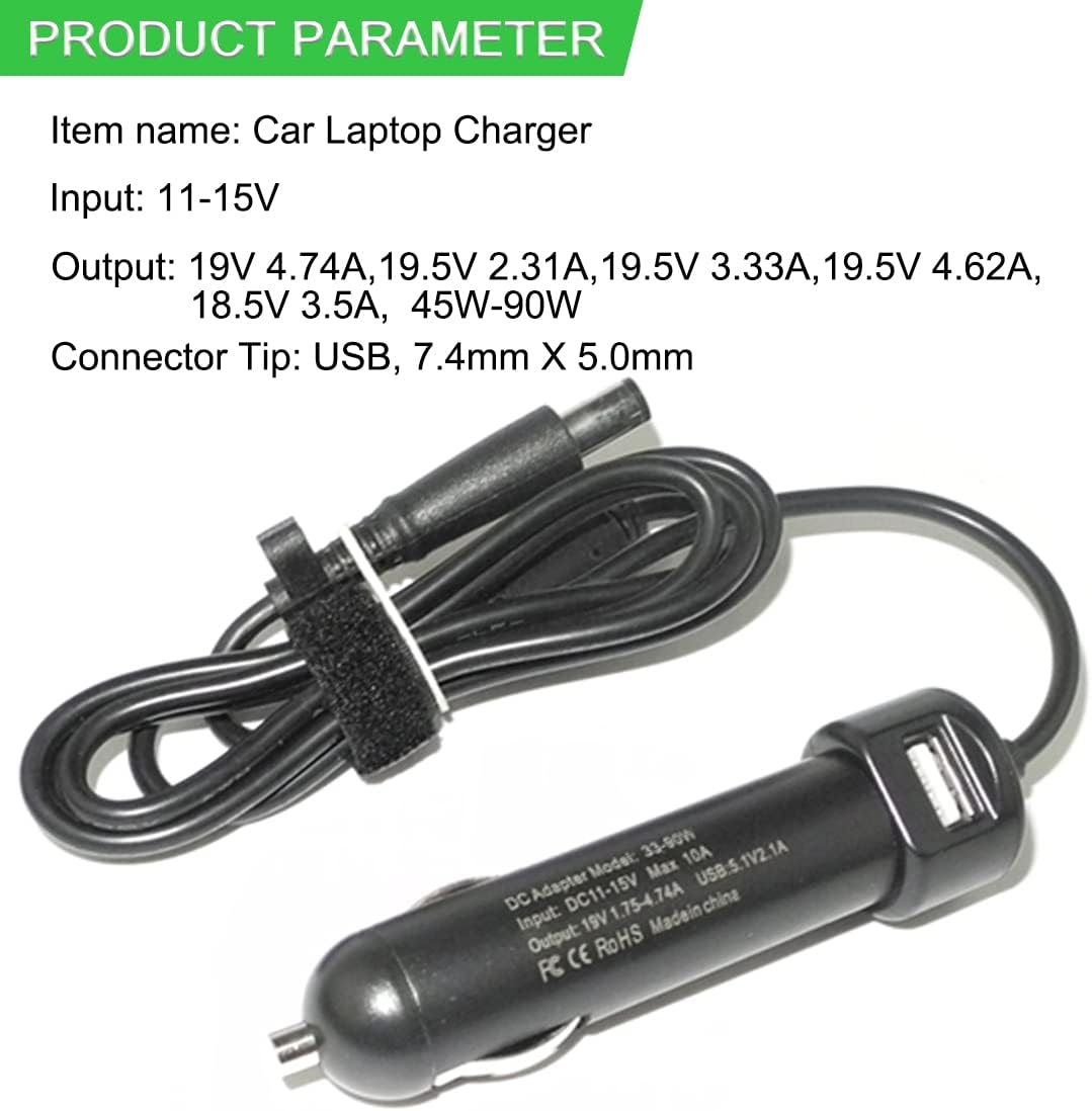 XITAIAN 45W 65W 90W 7.4X5.0mm Car Adapter Charger Replacement for Hp Envy 17-j106tx Pavilion 15 DV4 DV5 DV6 19V 19.5V Charger - Image 3