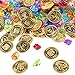 Super Z Outlet Pirate Gold Coins Buried Treasure and Pirate Gems Jewelry Playset Activity Game Piece Pack Party Favor Decorations (120 Coins + 120 Gems)