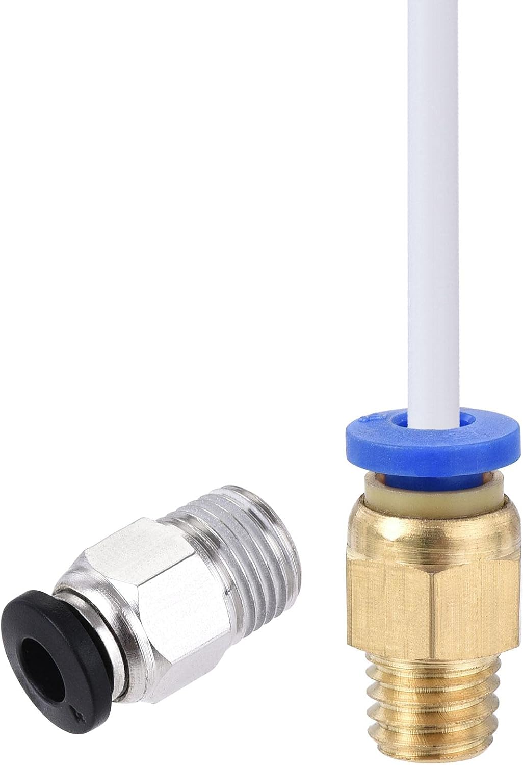 uxcell Pneumatic PTFE Air Tubing Kit with M8 G1/8 Push to Connect Fittings for Air Hose Line Pipe 4mm OD 2M White