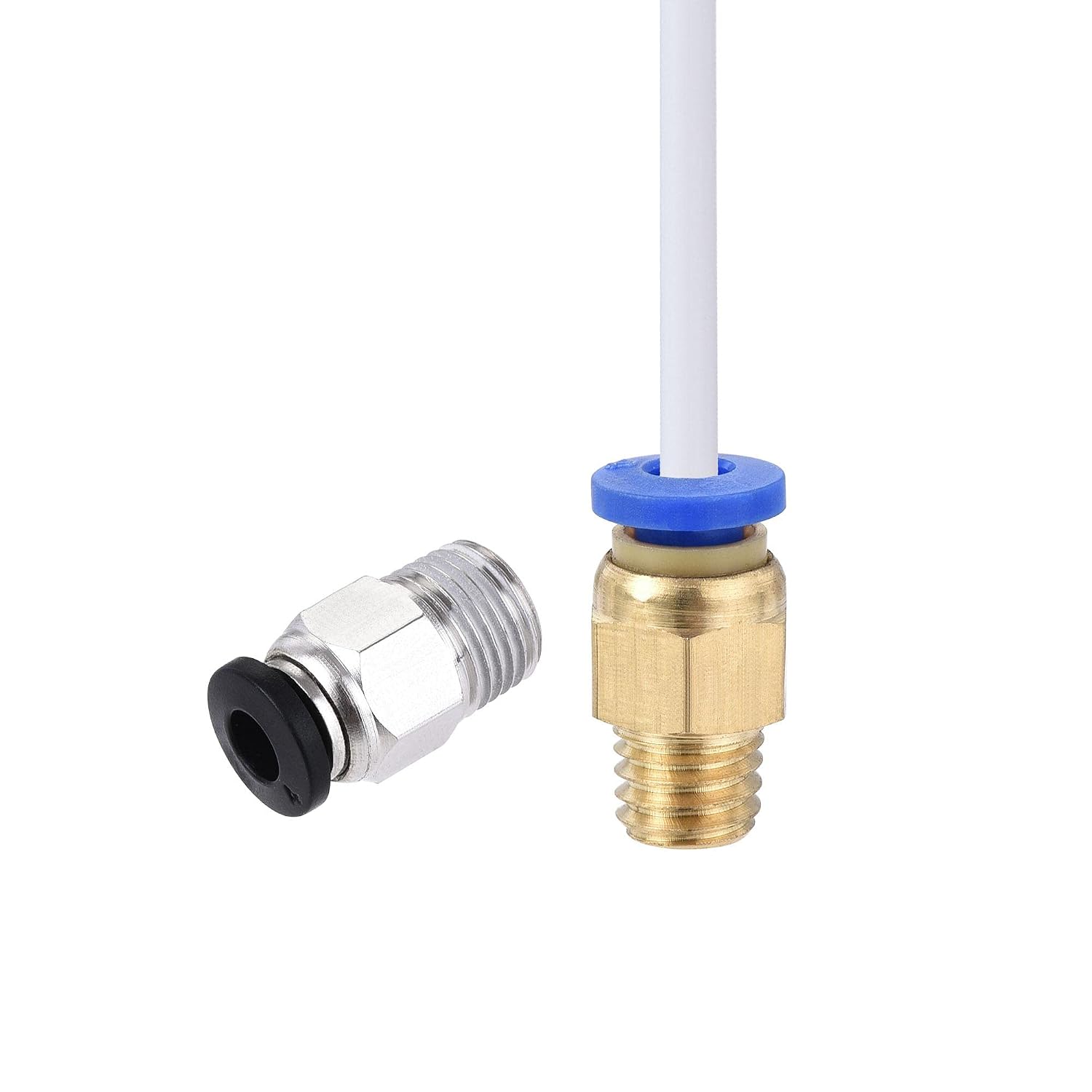 sourcing map Pneumatic PTFE Air Tubing Kit with M8 G1/8 Push to Connect Fittings for Air Hose Line Pipe 4mm OD 2M White - Image 5