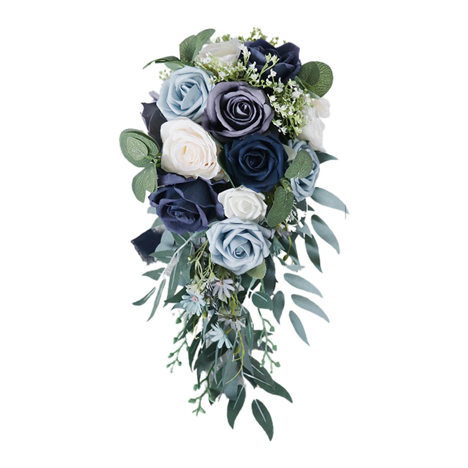 Harilla Künstliche Blumen dekorative Blumensträuße für die Hochzeitsparty, künstliche Blumen Waterfall Rose, Brautstrauß, Hochzeitsdekoration Blumen für Valentinstag, Tafelaufsätze, Jahrestag, Stil a