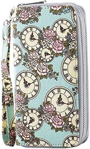 XEYOU Double Zipper Long Clutch Wallet Cellphone Wallet for Women with Removable Wristlet Strap for Credit Card, Cash, Coin, Bill - 1