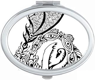 China Dragon Line Painting Traditional Mirror Portable Fold Hand Makeup Double Side Glasses