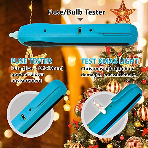 Allsun Christmas Light String Tester Non Contact Voltage Finder Meter Light Bulb&Fuse Checker Gun 12-600 V Ac Mini Light Repairing Tool, Blue #TOP1