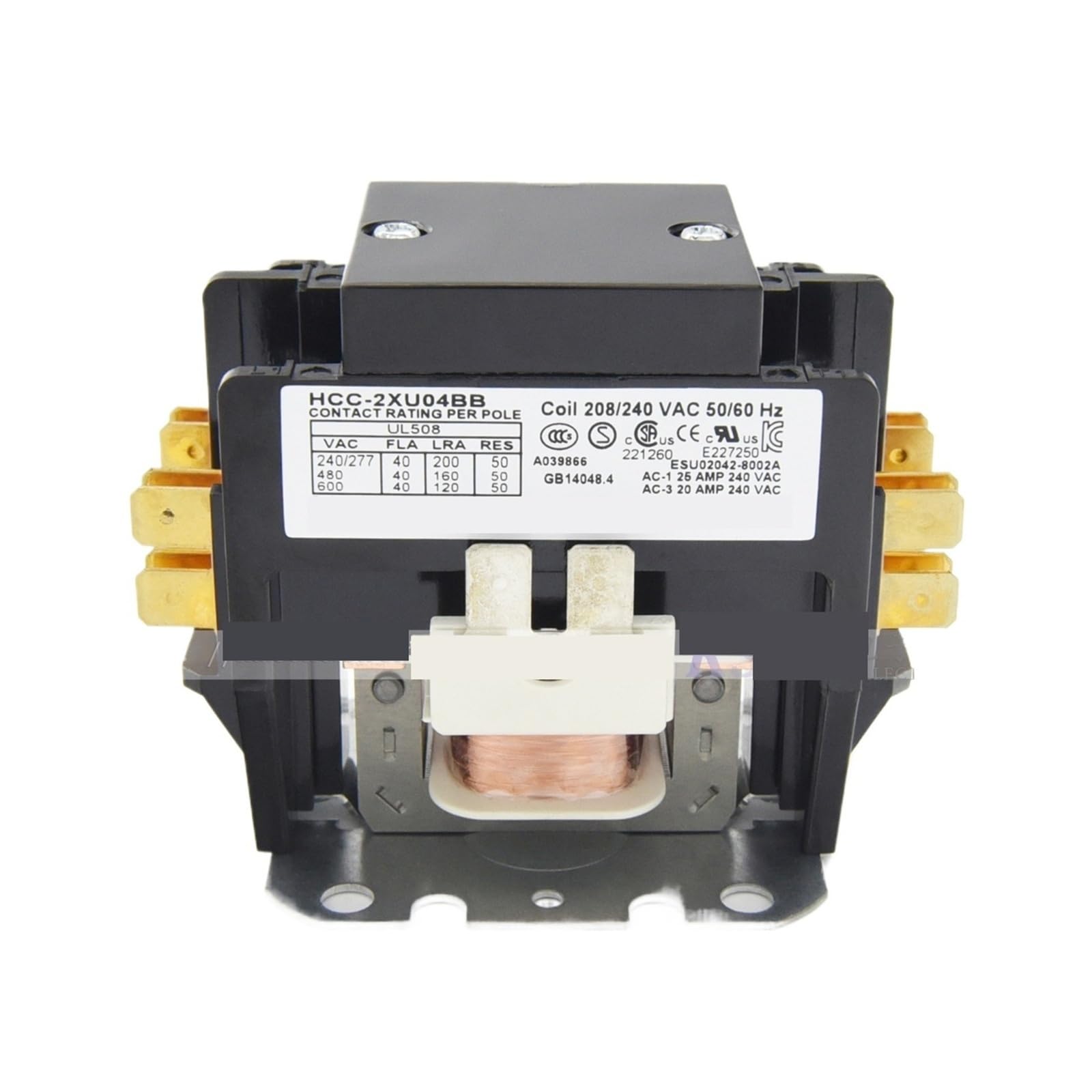 Contactor de CA HCC-2XU04BB 208-240V for Aire Acondicionado, Calentadores industriales y Bombas de Calor