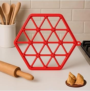 samosa Maker 24 -Easy samosa Press Mould, say Goodbye to Messy samosa Patti Sheet Best for Home Made Snacks Ideal for Home & Business Easy to Making Samosa Pack of 1 Red