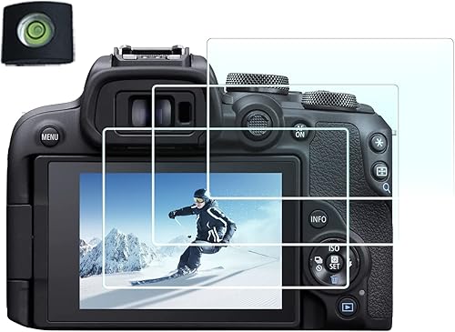 EOS R10 - Protector de pantalla para cámara Canon EOSR10 (para accesorios) con cubierta de zapata caliente, película de vidrio templado de 0.012 in