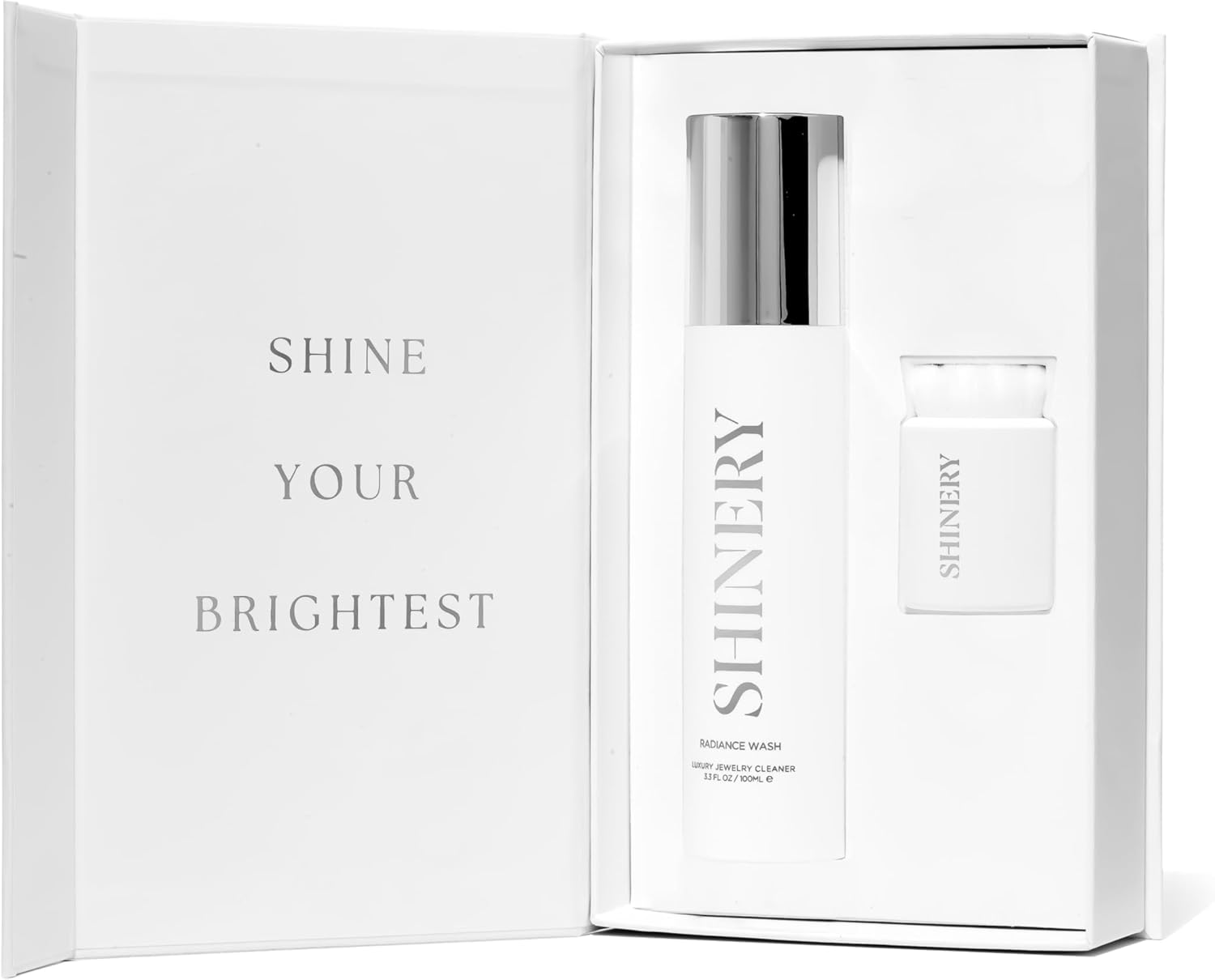 Shinery Jewelry Cleaning Set - Engagement Gift Bridal Shower Gift Wedding Gift, Jewelry Cleaner & Brush Set, for Her Mother's Day Hostess Gift