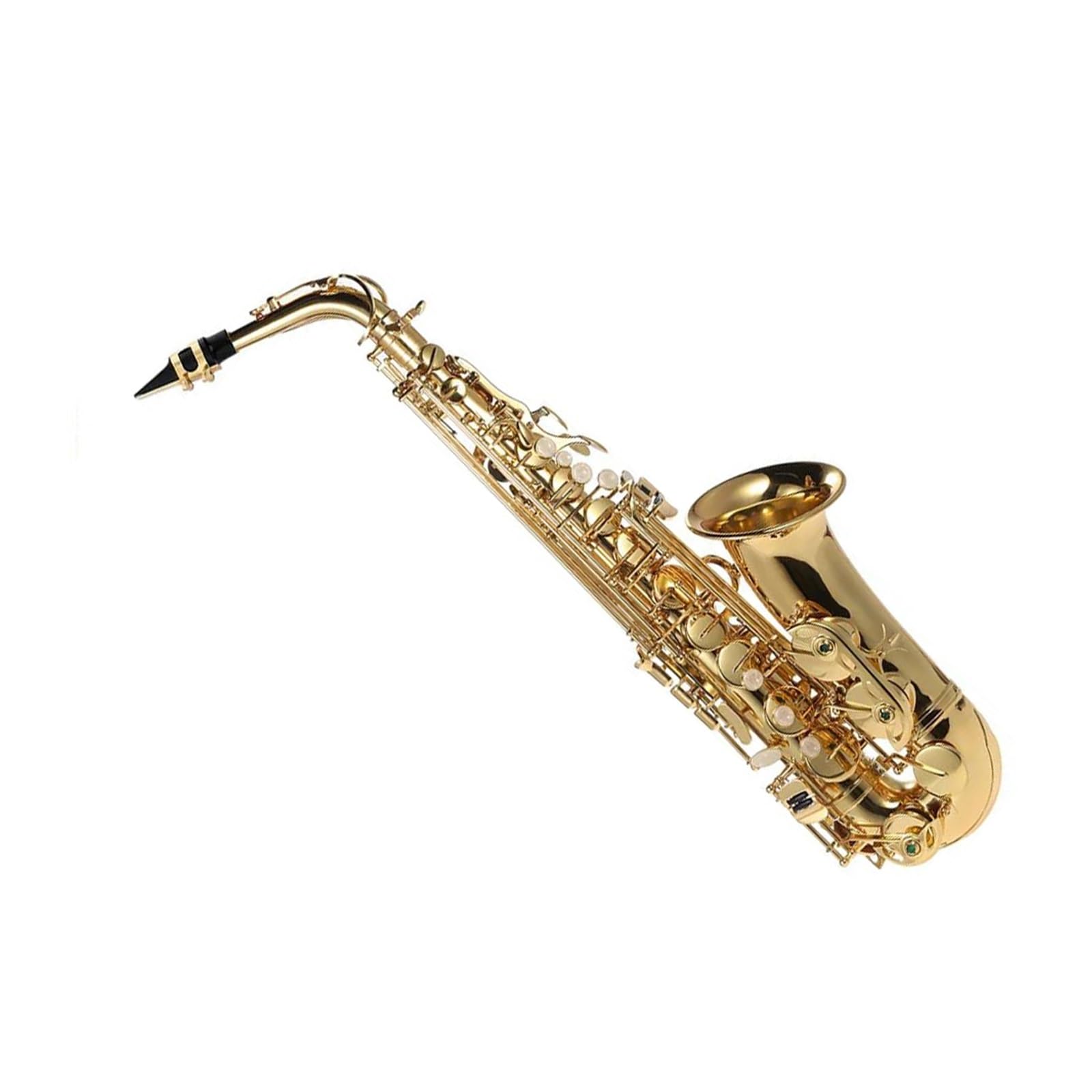 Saxofón Saxofón Alto EB Latón Lacado Dorado Mi Bemol Saxofón Alto Instrumento De Viento De Madera con Bolsa De Transporte Accesorios para Saxofón