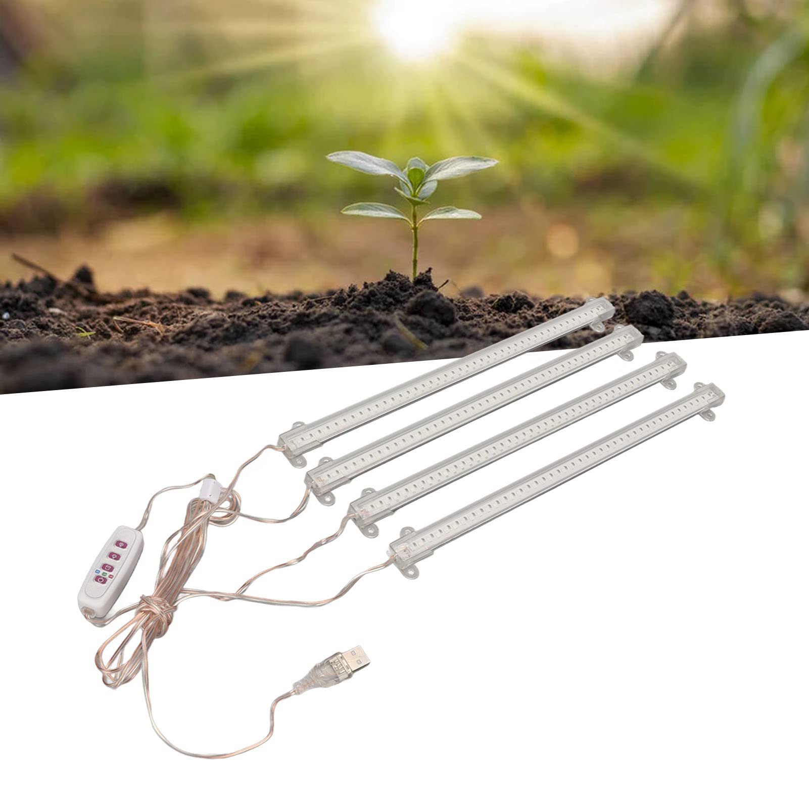Qcwwy Lumière de Croissance des Plantes LED à Spectre Complet élèvent la Lumière pour la Promotion de la Photosynthèse des Plantes D'intérieur Prise USB (Lumière solaire 4000K 168LED)