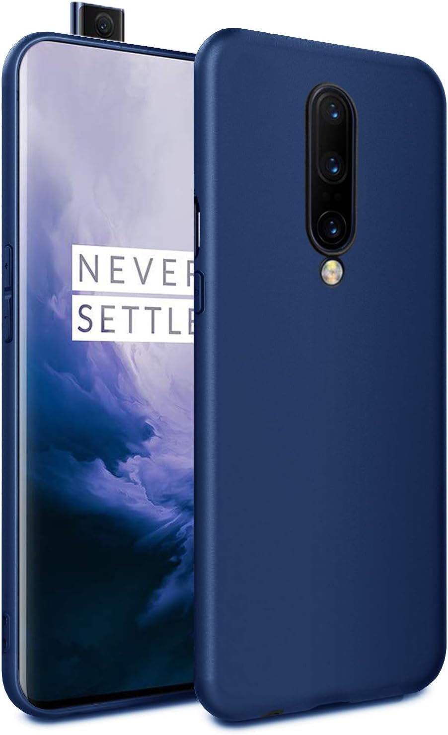 Febelo Matte Finished Soft Rubber Back Cover for One Plus 7 Pro - Matte Blue