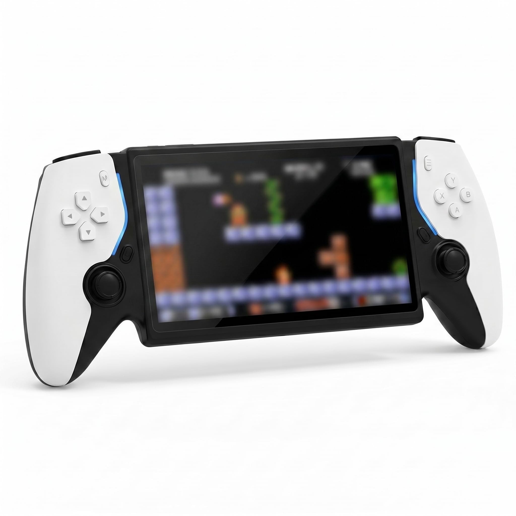 HC8000 Console de jeu portable rétro avec câble – 15 000 jeux prend en charge la connexion – Écran IPS 7" et 5 heures (blanc)