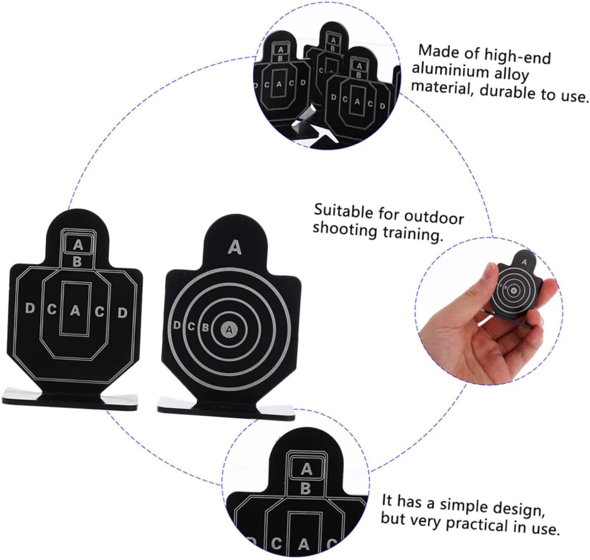 Mikinona 2 Boxes Aluminum Alloy Indoor Shooting Targets for Range Training Stable and Targets with Per Box for Accuracy Improvement and Personal Practice