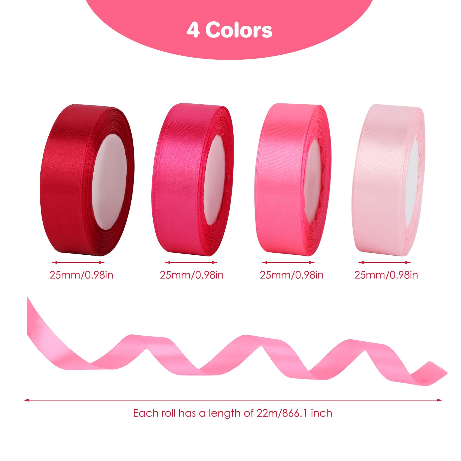 Ruban De Noël Pour Emballage Cadeau, 2 Rolls Satin Ruban Rouge Vert Foncé Pour L'artisanat, Large Rubans 20mm Pour La Fabrication De Décorations De Mariage Couronne Gâteau D'arbre De Noël (Longueur To