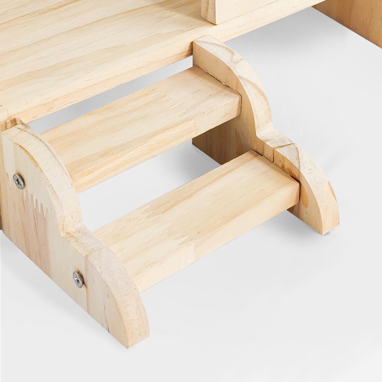 Cama para Cobayas, Cama para Animales Pequeños con Escaleras, Hábitats para Mascotas Pequeñas, Cama de Madera para Hámsteres Y Conejos, Oso Grande