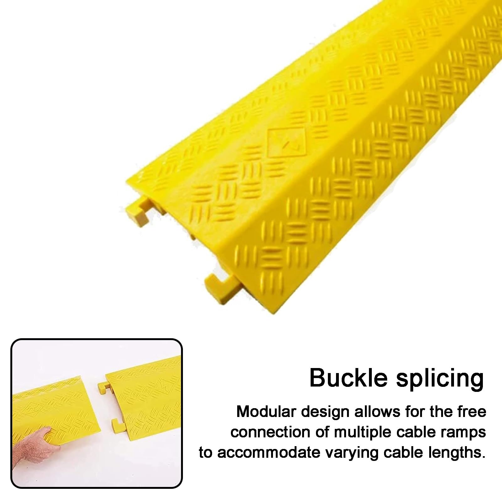 Pasacables Suelo de PVC, Canaleta Cables Suelo de 2 Canales, Capacidad de 300 kg, para Ocultar/mangueras/tuberías, Uso en Interiores