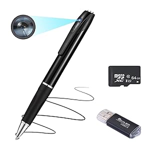 Cámara espía oculta 1080P bolígrafo de grabación para interiores/exteriores cámara de monitoreo con grabación de video o cámara espía de película, adecuada para cámaras de seguridad del hogar u