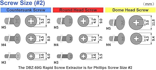 Miniatura 6 de Engineer Nejisaurus Bazooka DBZ-60G - Destornillador de extracción de tornillo, compatible con placa y tornillos planos, para tornillos rotos (#2),