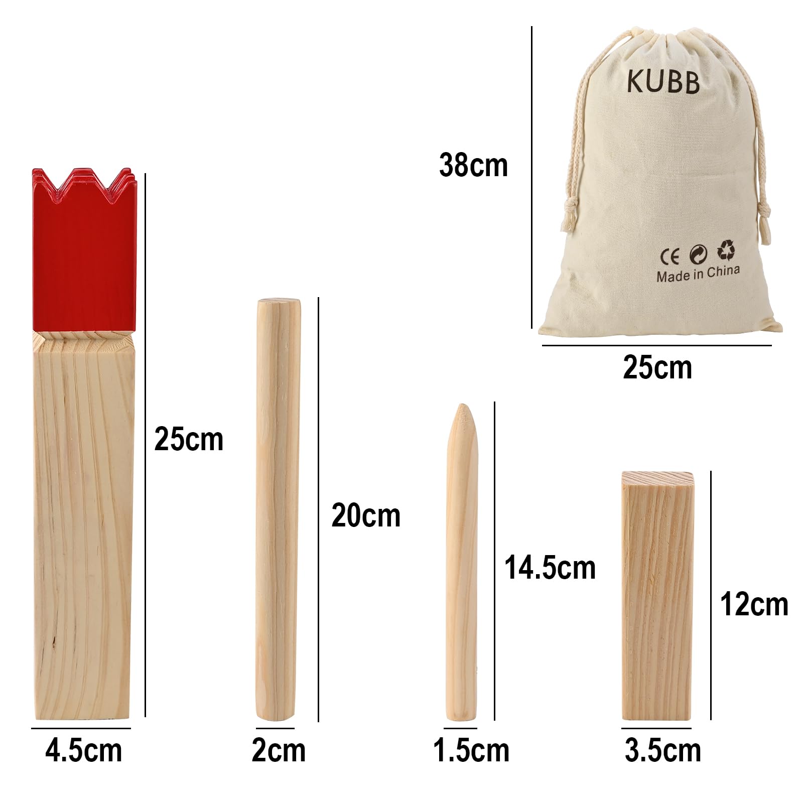 GOLDGE Kubb Wikingerschach Spiel Wikinger Schach Holz Holzfiguren Wurfspiel Kubb Wikingerschach Holzspiel für Kinder Erwachsene Outdoor Spiele