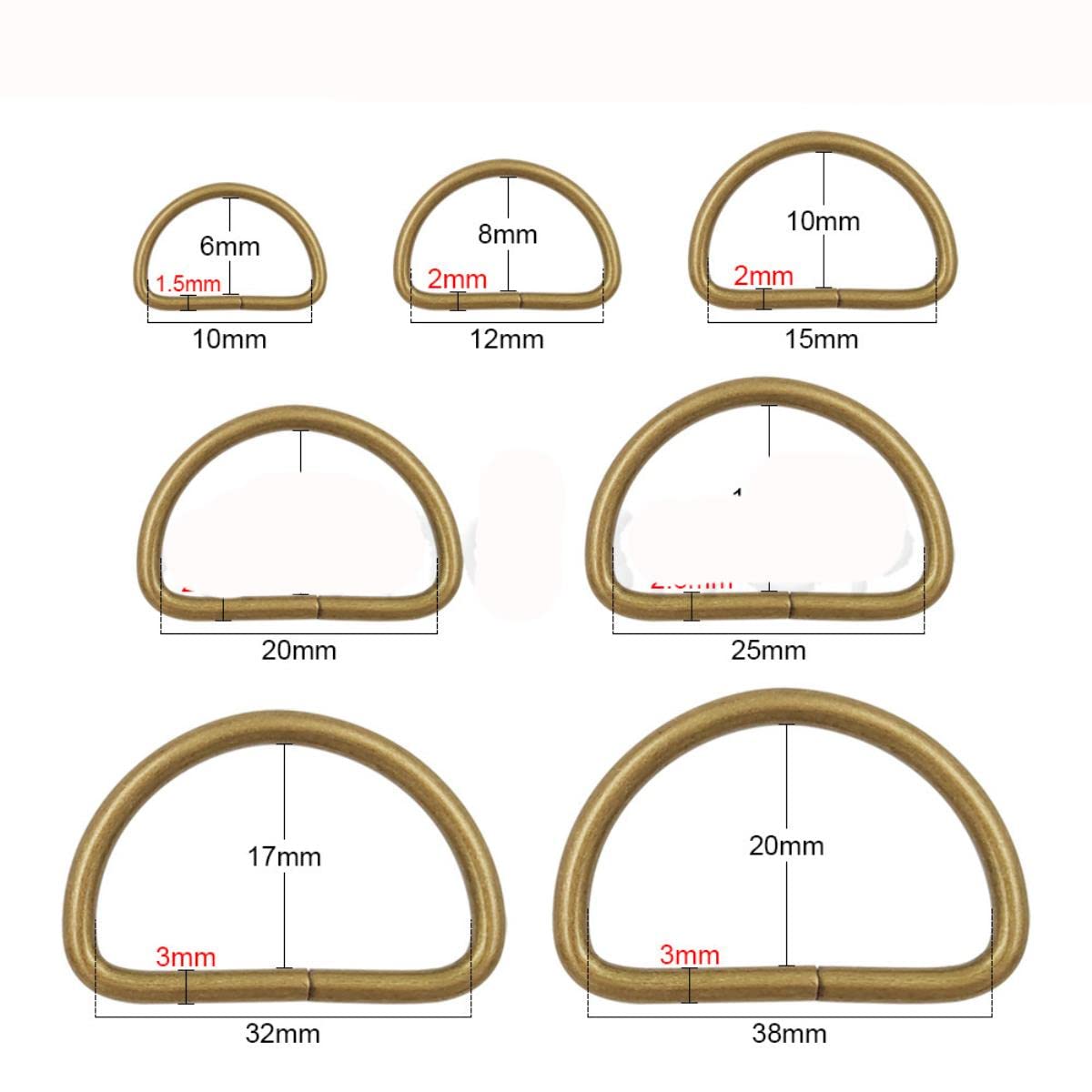 20–1000 Stück Metall-D-Ring, verstellbarer Schnallenverschluss für Gurtband, Rucksäcke, Riemen, Taschen, Katzen, Hundehalsband, Kettenschnallen, DIY-Roségold, 1000 Stück, 10 mm