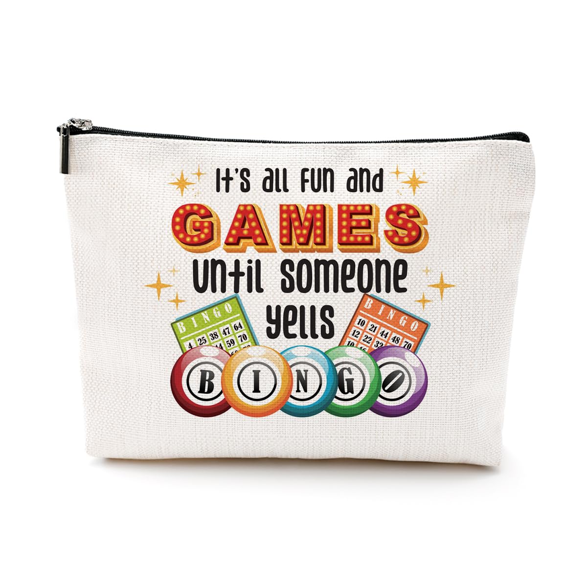 Funny Game Bingo Lover Gifts Cosmetic Bag Bingo Player Gift Makeup Bag Bingo Lucky Bingo Gift Bag for Women Friends Sister Birthday Christmas Bachelorette Party Favors Girls Trip Gifts