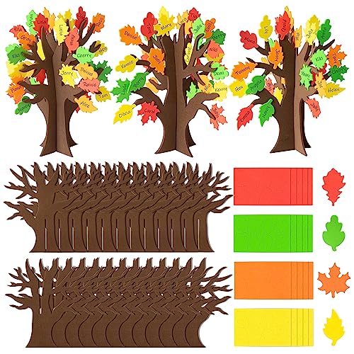 CY2SIDE 12PCS Fall Thankful Trees, Make Your Own DIY Thanksgiving Trees Decorations, Thankful Supplies Home School Fun Activities for Gratitude Tree