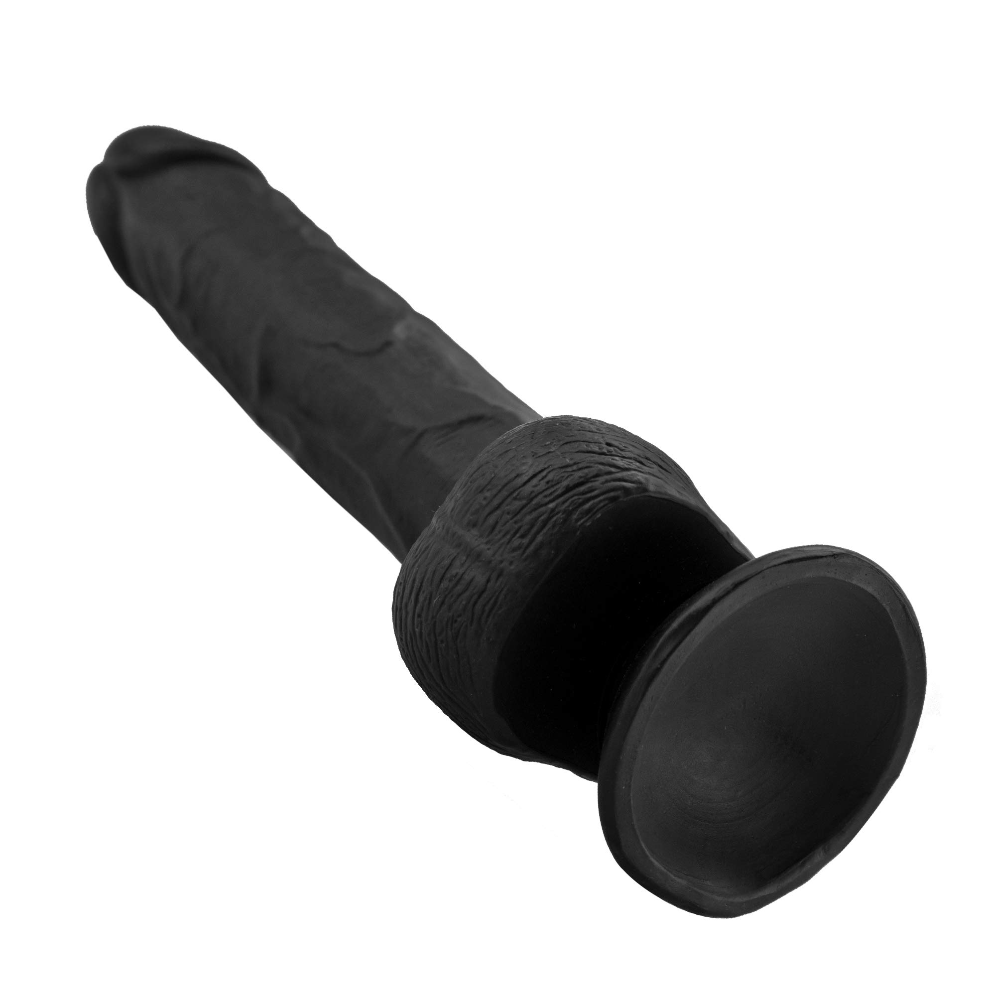 Marielove - Dildo XXL in silicone con ventosa, 28 cm, diametro 4,8 cm, colore: nero
