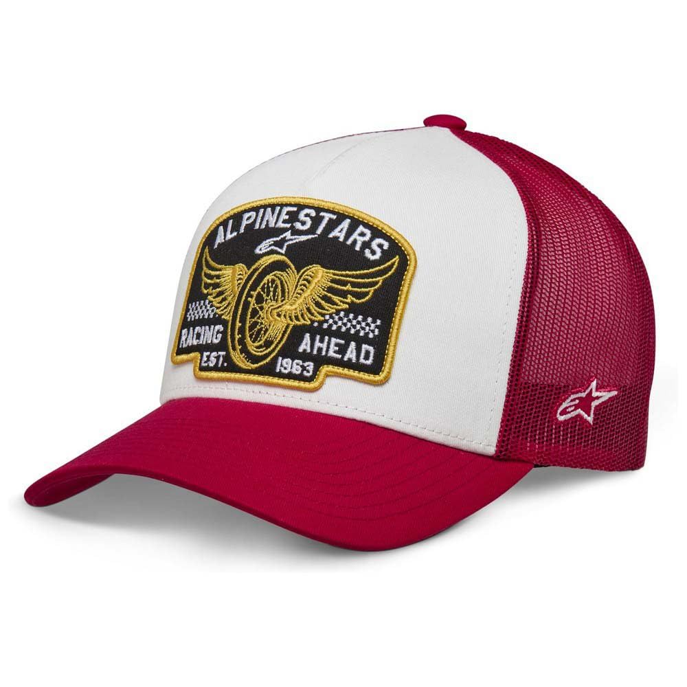 Alpinestars Heritage Patch Trucker Hat Baseball Cap White Red