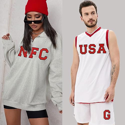 Miniatura 4 de 26 parches de letras termo-adhesivas para ropa, mochilas, sombreros (A-Z, rojo)