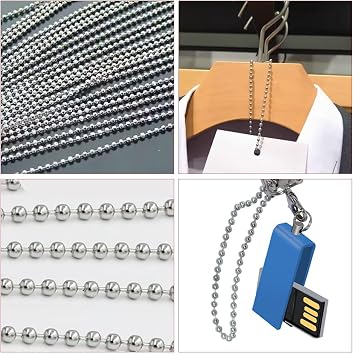 6 Meter Roller Blind Chain 4.5mm Stainless Steel Blind Beads Chain with 12 Pcs Blinds Cord Connector Rust-proof Replacement Chains for Roller and Vertical Blinds Repair Parts
