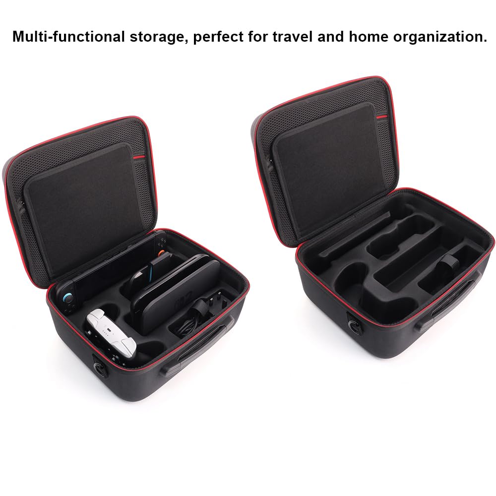 Generico Custodia da trasporto Per Switch 2 Custodia per schede di gioco Accessori EVA di grandi dimensioni con scomparti per schede di gioco e tasche multiple per dock, adattatore CA, controller