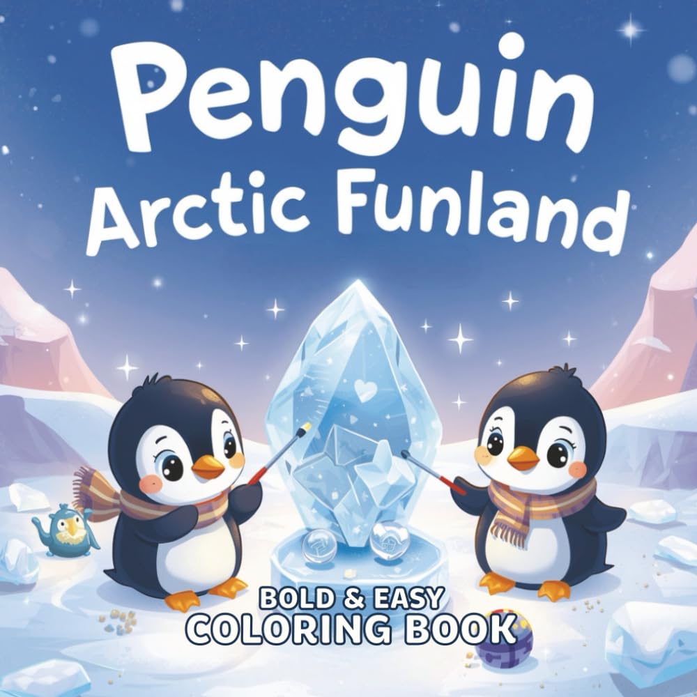 Penguin Arctic Funland: 35 Cute & Creative Penguin Adventures — Simple Lineart Winter Scenes for All Ages!