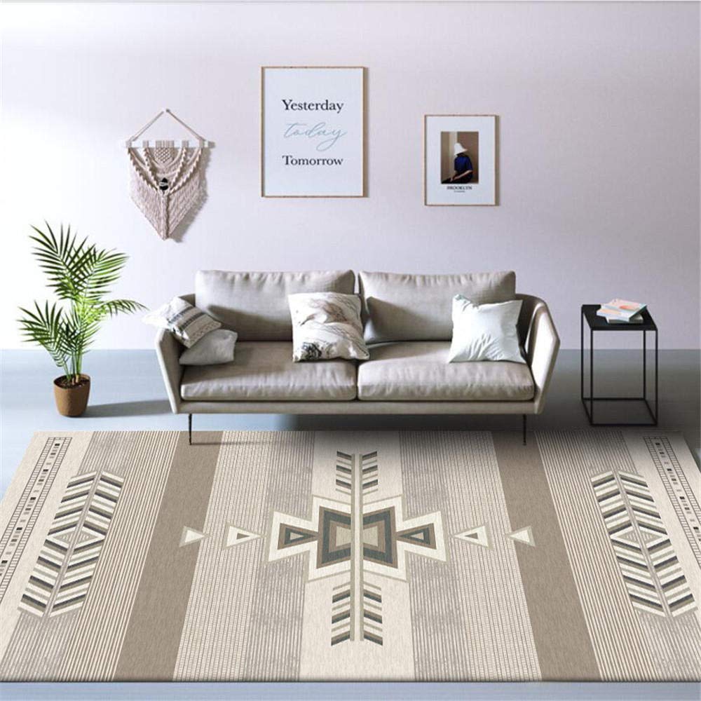 Grand tapis gris marron 150x200cm pour salon et bureau