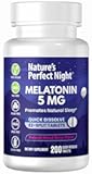 Nature's Perfect Night | Melatonin 5mg | 200 Quick Dissolve Tablets | Natural Mixed Berry Flavor |Preferred Potency | Sugar Free | Vegan | Gluten Free | Value Size