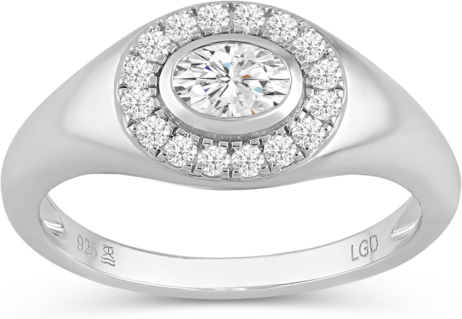 Jewelili 925 Sterling Silver Diamond Rings for Women | 0.50 CTW Round Wedding Engagement Rings | H Color I1 Clarity | Lab Grown Diamond Rings for Women | Size 6,7 & 8