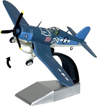 Upgrade F4U Corsair Model Airplane 1/72 Scale World War II Metal Diecast Fighter Military Model with Rotatable Stand Base F4U Corsair Kit for Collection and Gift