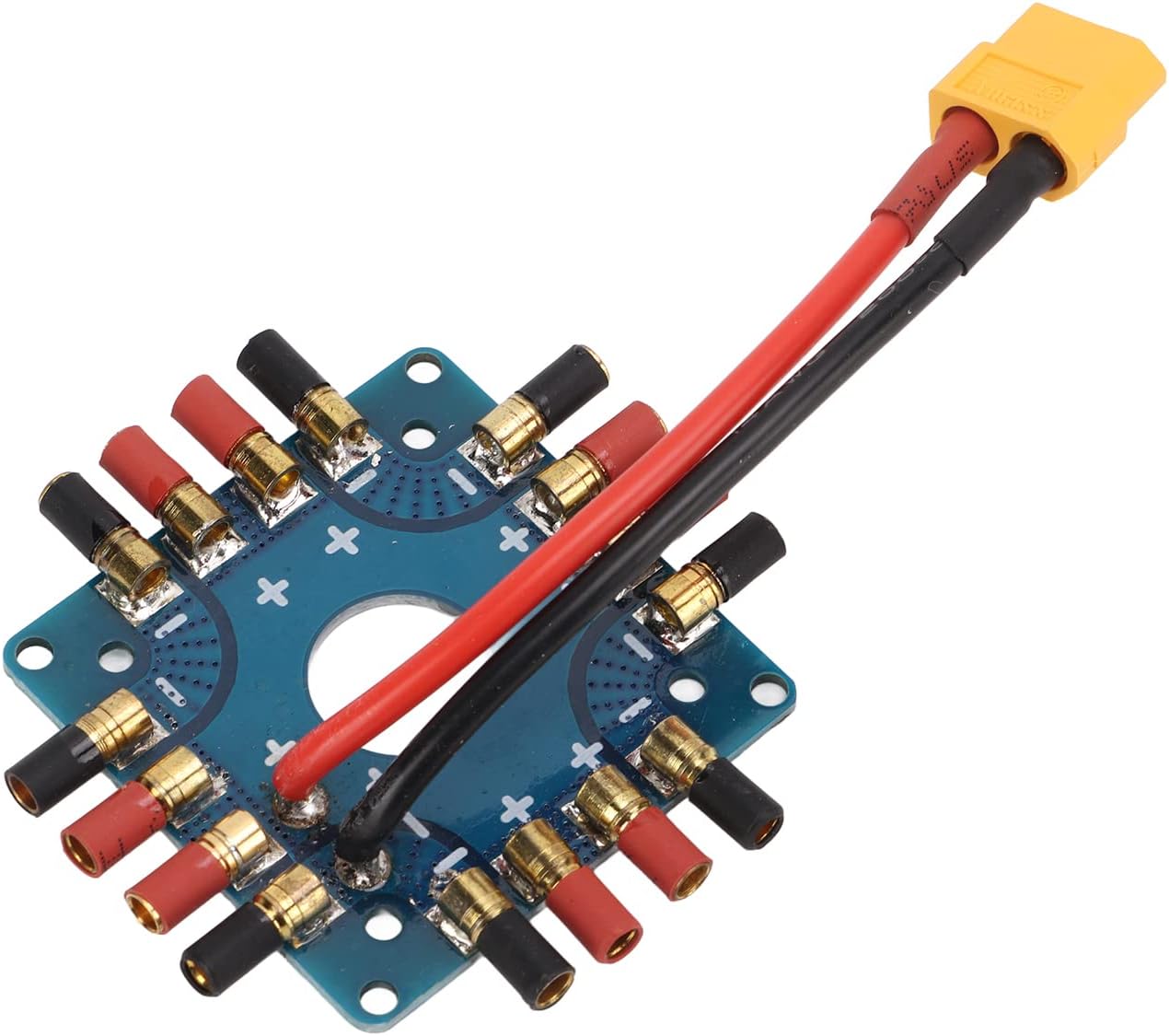 Alomejor RC Power Supply Distribution Board with XT60 Plug, Black, Plastic Material, Compact Size, for Drone Parts and RC Aircraft