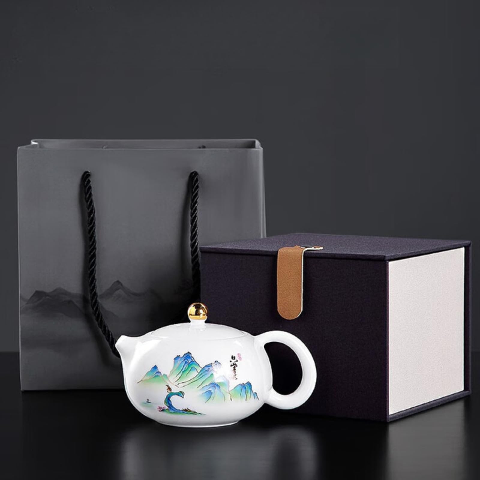 Théière Xishi blanche 220ml en coffret cadeau, le présent idéal pour amateurs de thé