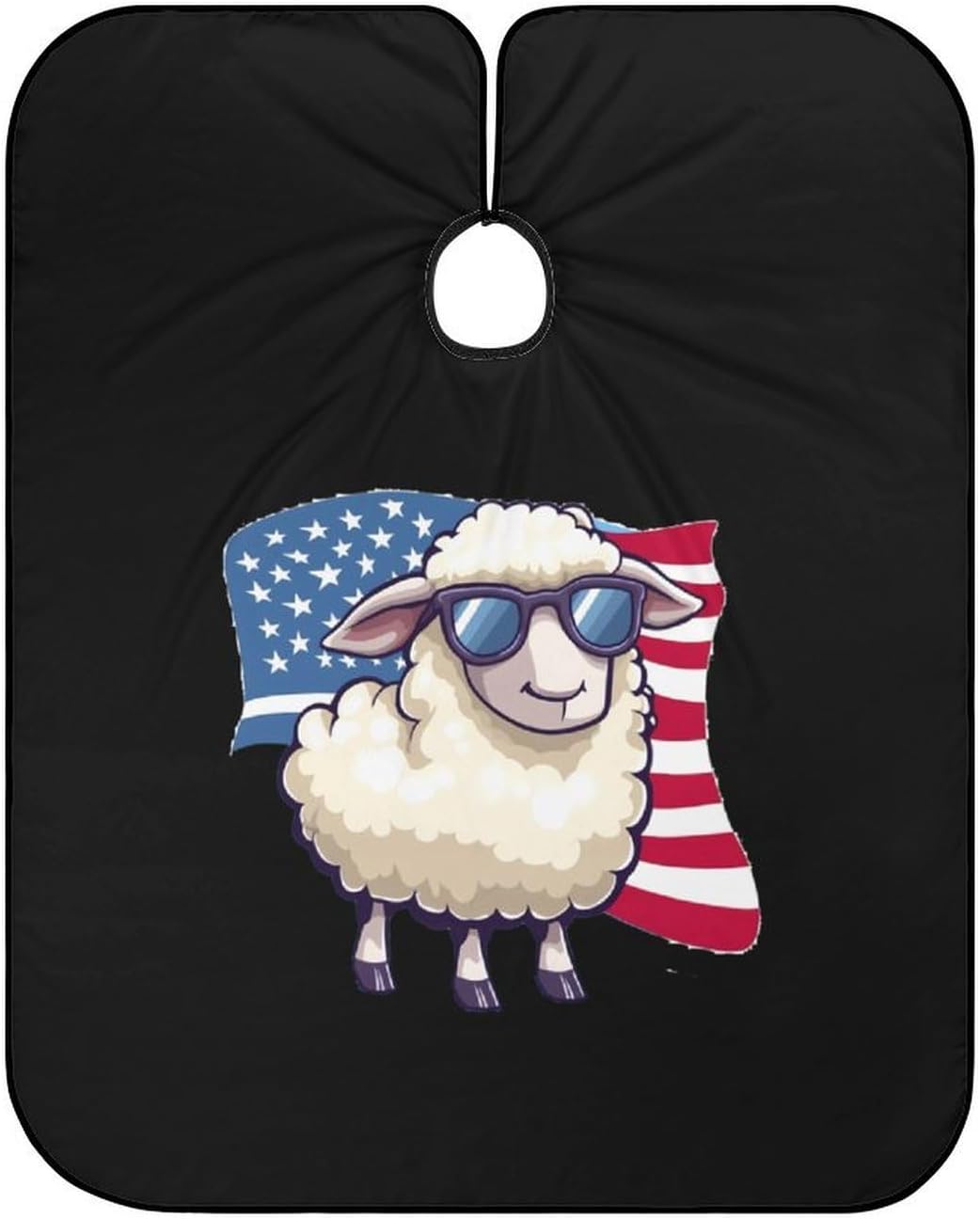 Sheep U.S Flag Barber Cape Professional Hair Cutting Apron Hairdresser Cape for Men Women
