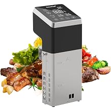 Sous Vide Machine 1600 W IPX7 Waterproof Commercial Precision Cooker Fast Heating Timer Accurate Temperature Control Low Temperature Cooking Stainless Steel Quiet Space Saving