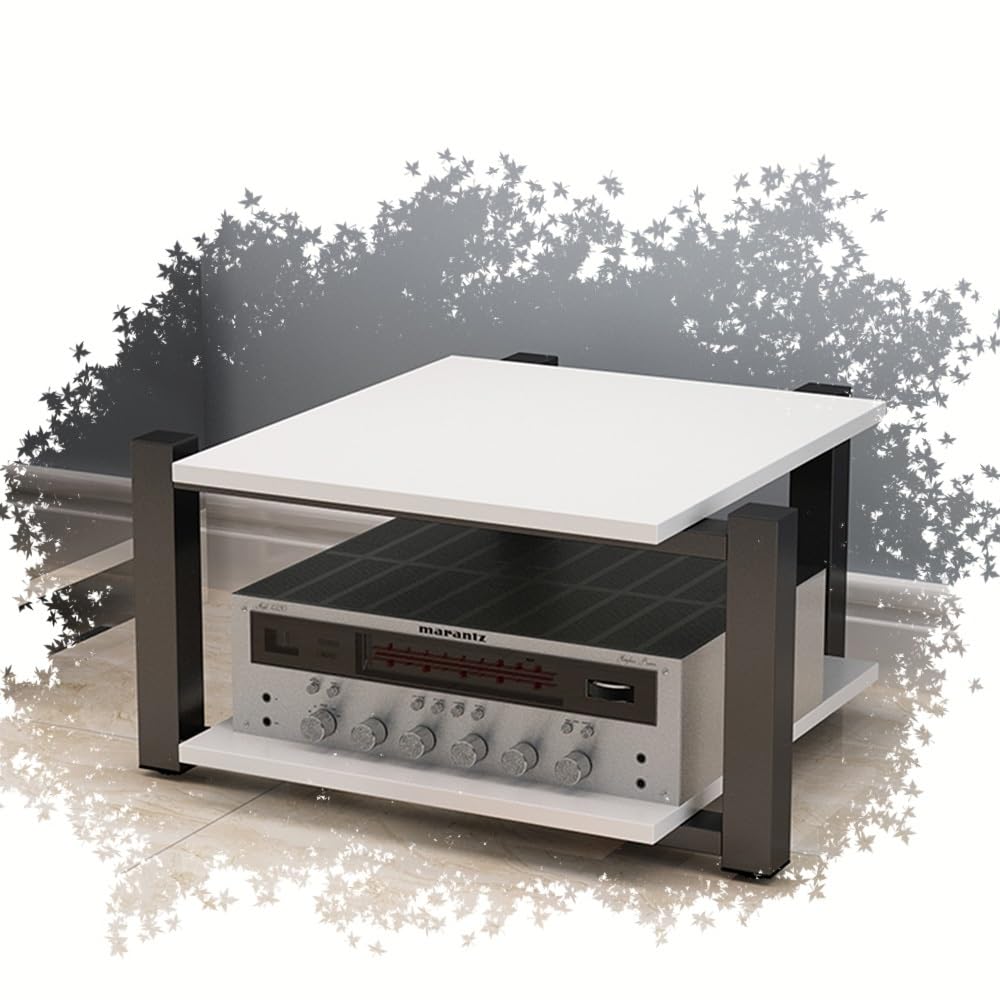 Soporte para Medios audiovisuales de 2, 3 o 4 Niveles, estantería para Audio y vídeo, gabinete de Almacenamiento Multimedia, Torre de Audio estéreo Moderna para Equipos de Audio Hi-Fi (Blanc