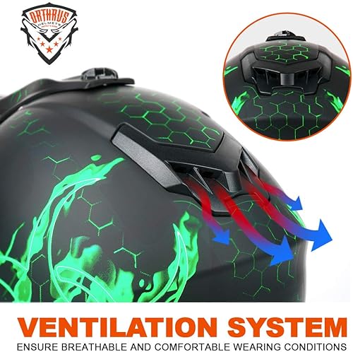 Miniatura 42 de Orthrus certificado DOT Casco para adultos y jóvenes para moto de tierra, ATV, motocross, fuera de carretera, bicicleta de motocicleta