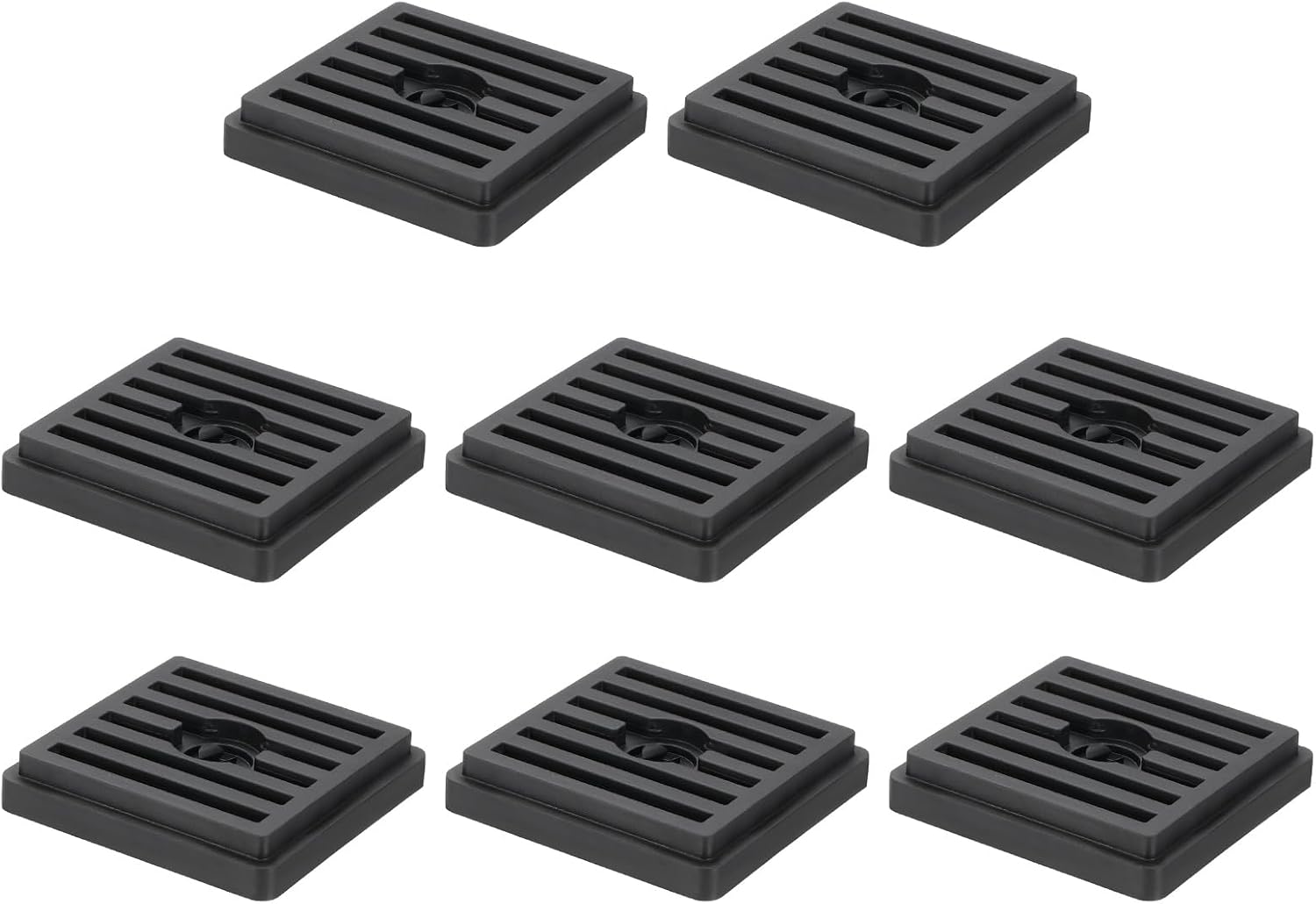 uxcell 8Pcs Bed Risers, Square Heavy Duty Stackable Lift Block to 0.5 Inch Plastic Furniture Riser for Desk, Chair, Table, Sofa Legs, Washing Machine, Refrigerator, Black
