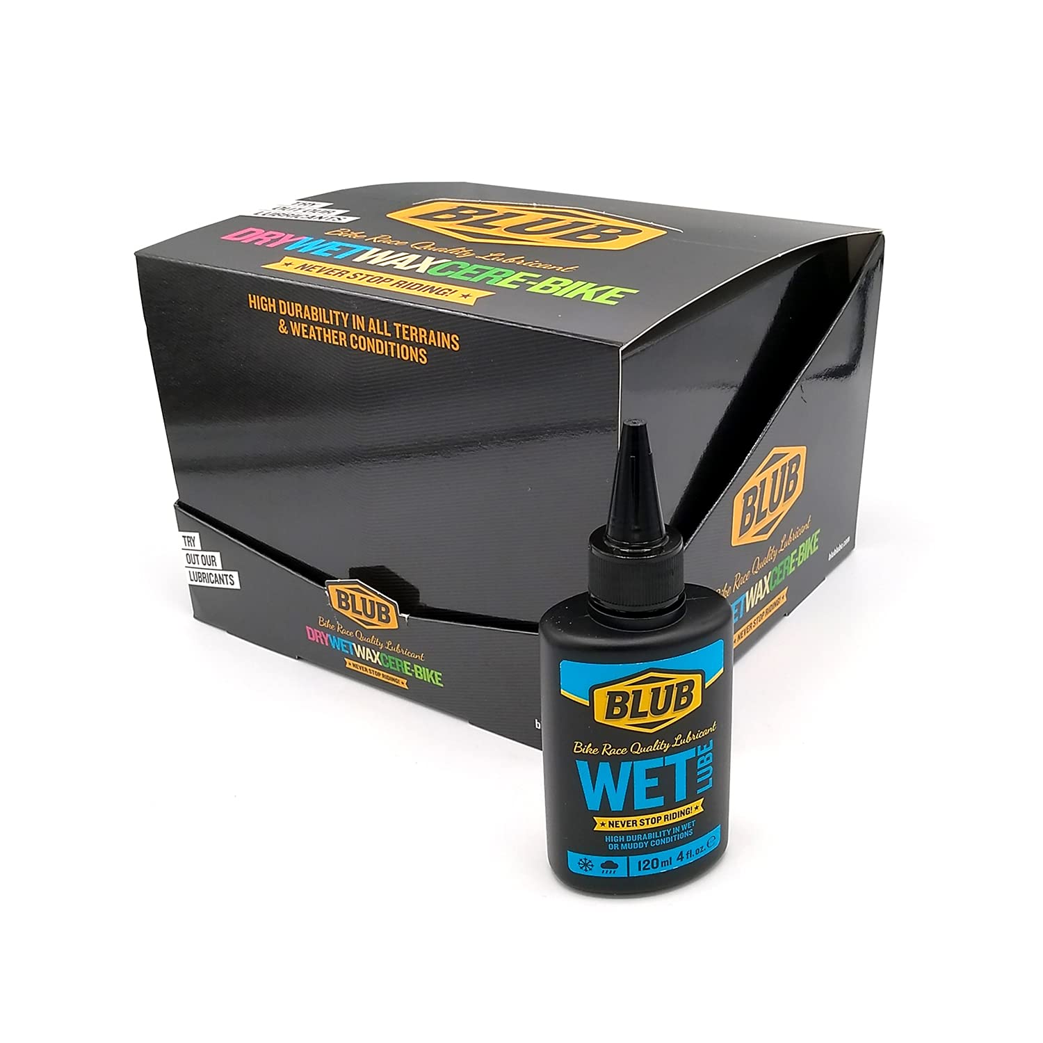 BLUB Wet Lube 120ml | Wodoodporny smar do łańcucha rowerowego | Smar do łańcucha górskiego i szosowego, olej do łańcucha do rowerów mokrych | Smar MTB | Wosk rowerowy