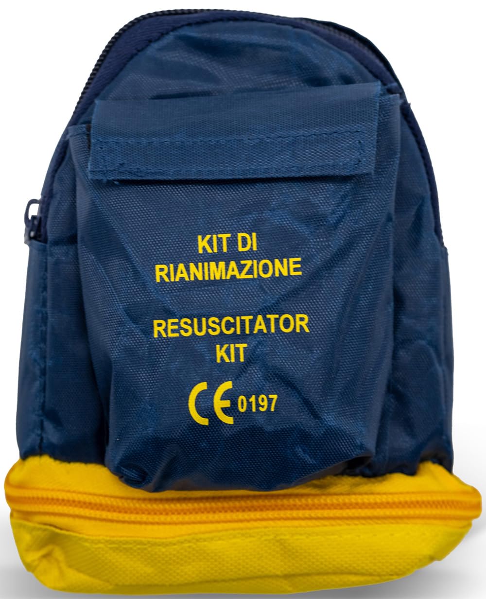Kit accessori defibrillatore in borsa (pocket protezione bocca naso, rasoio, salviette disinfettanti, guanti, Forbici)