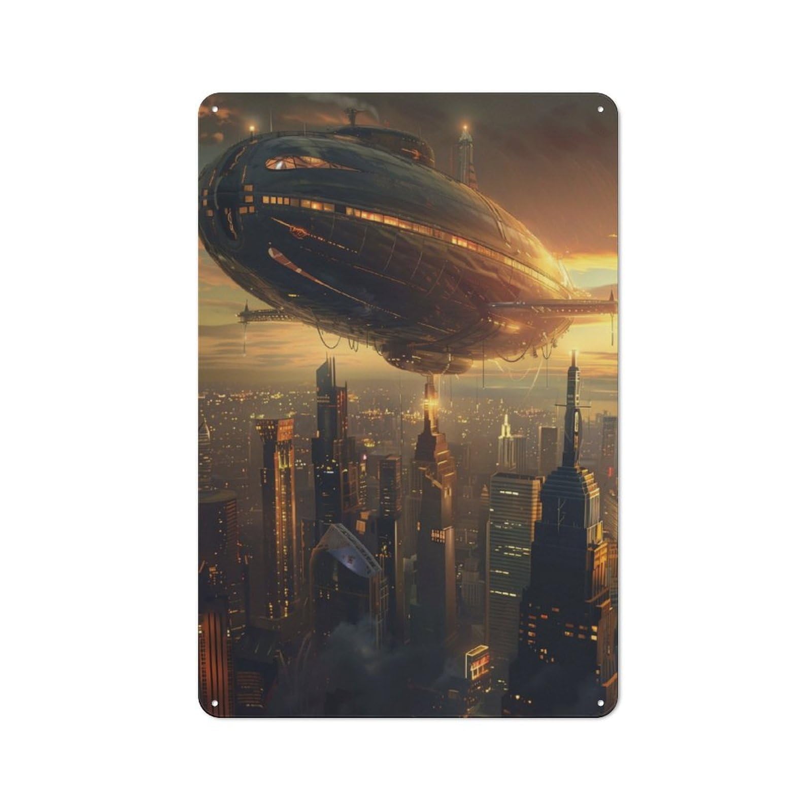 Junmoney Urban Airship Metal Sign 30X20cm With For Workshop Wall, Rustic Decor, For Garage, Workshop And Man Cave Decoration