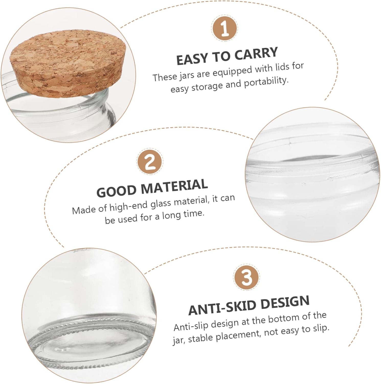 NUOBESTY 8pcs Transparent Glass Candle Jars with Cork Lids Aromatherapy Candle Holders for DIY Projects Versatile Storage for Tealights Crafts and Home Decor