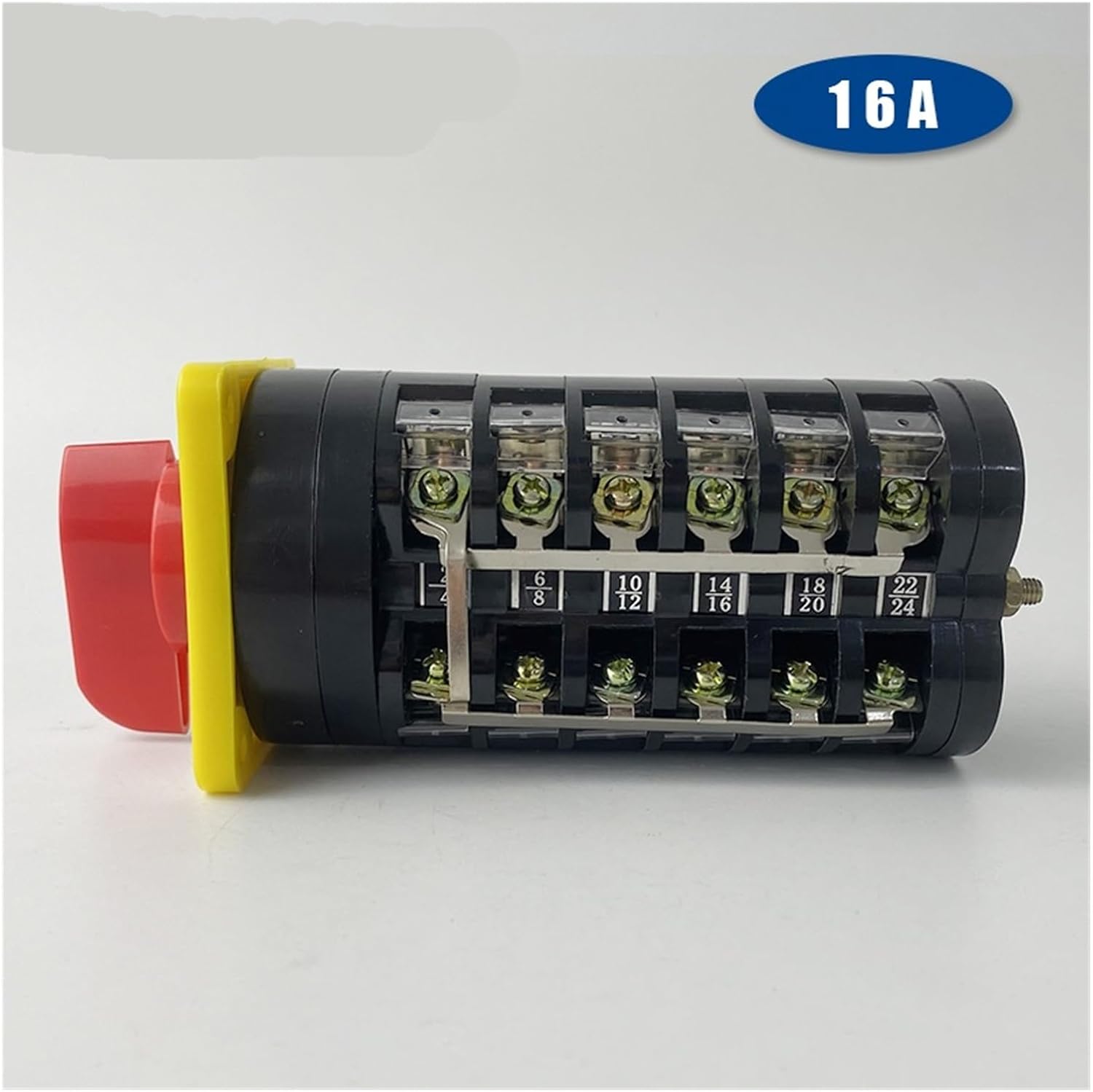 10 Position LW5-16/6 Rotary Cam Switch 6 Pole 16A Amp Square Plate Changeover Knob Selector Silver Contact